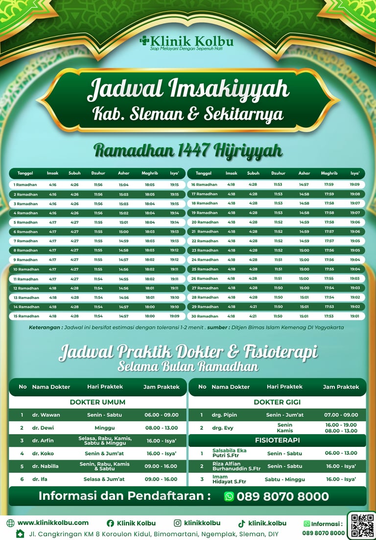 jadwal imsakiyyah sleman jogja yogya yogyakarta