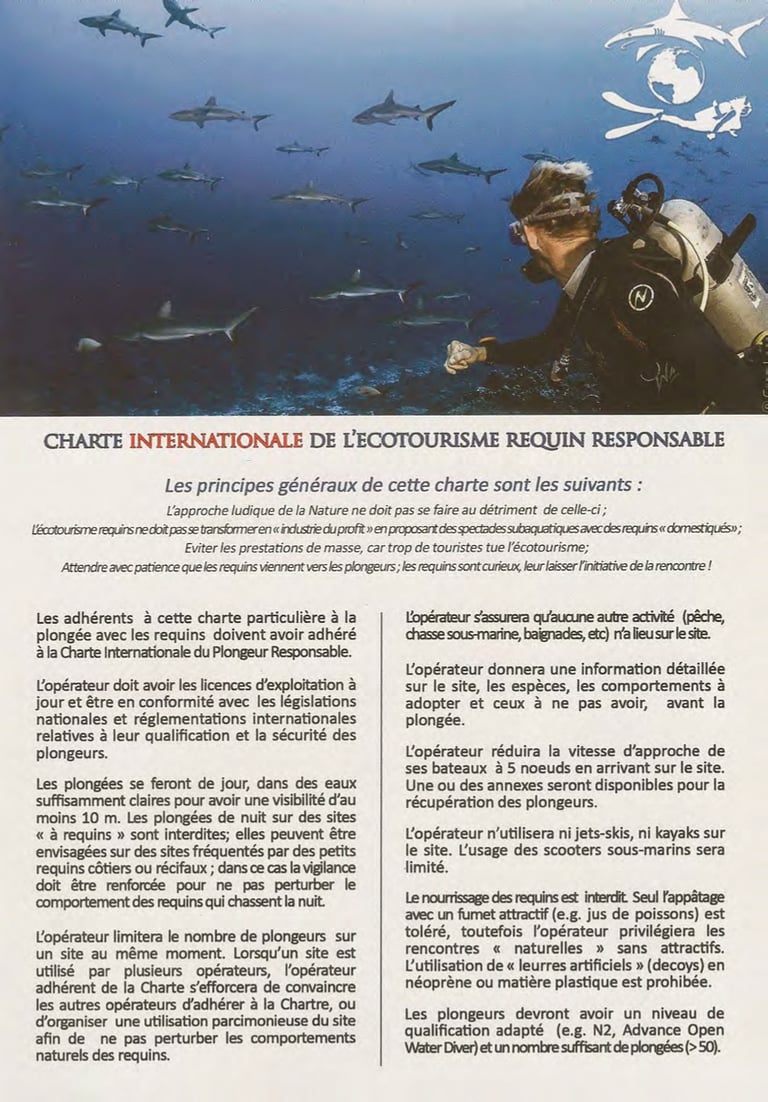 Charte Internationale de l'Ecotourisme Requin Responsable page 1