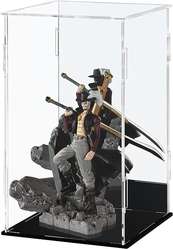 One Piece character in clear acrylic display case.