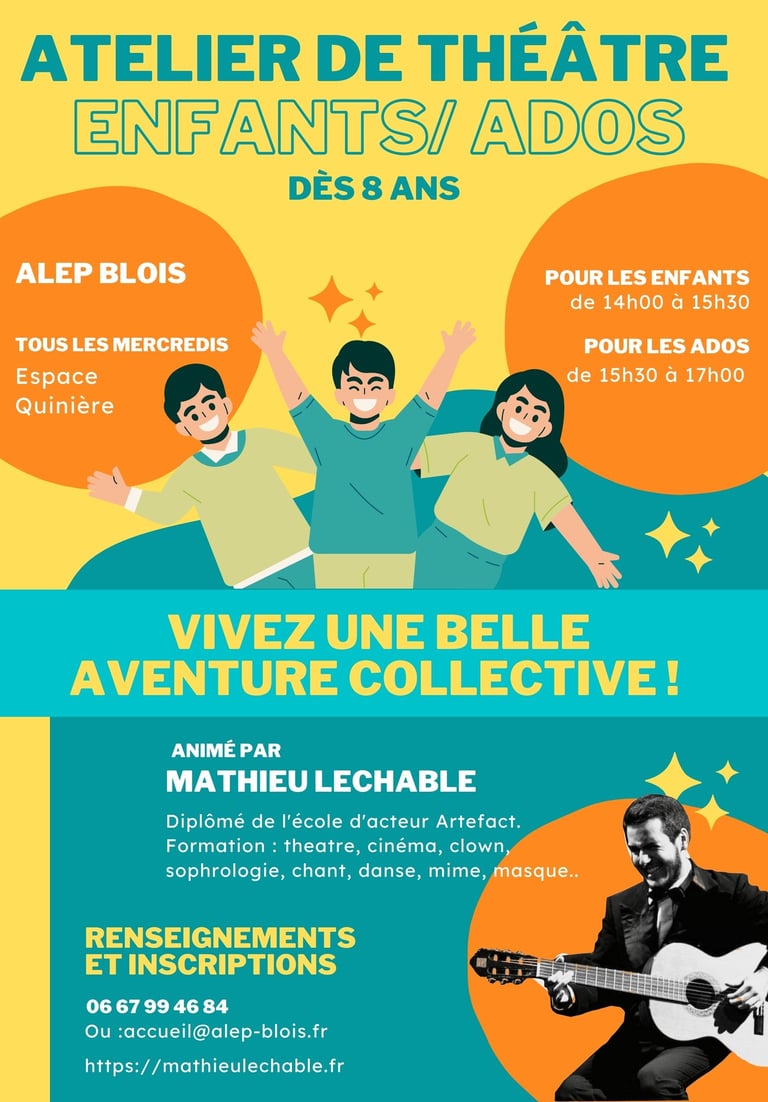 Ateliers théâtre enfants ados blois