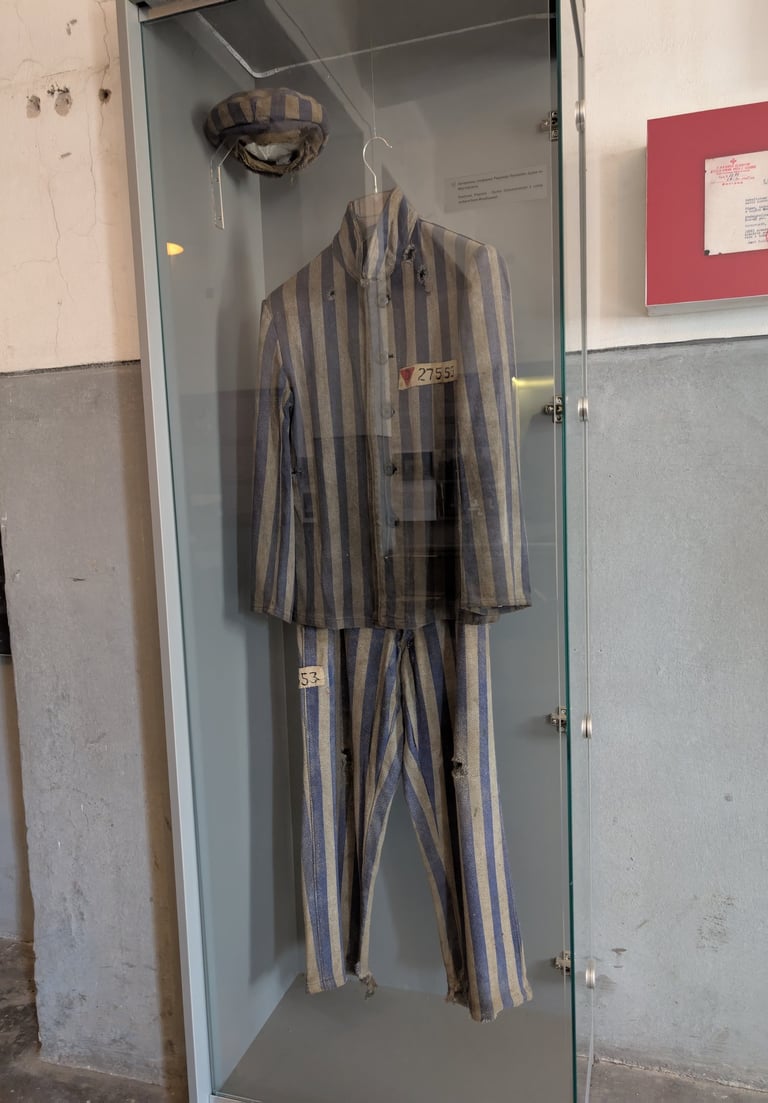 A prisoner uniform at the Nazi concentration camp in Nis Serbia