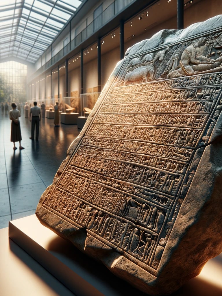a large stone slab with a large stone slab in the middle