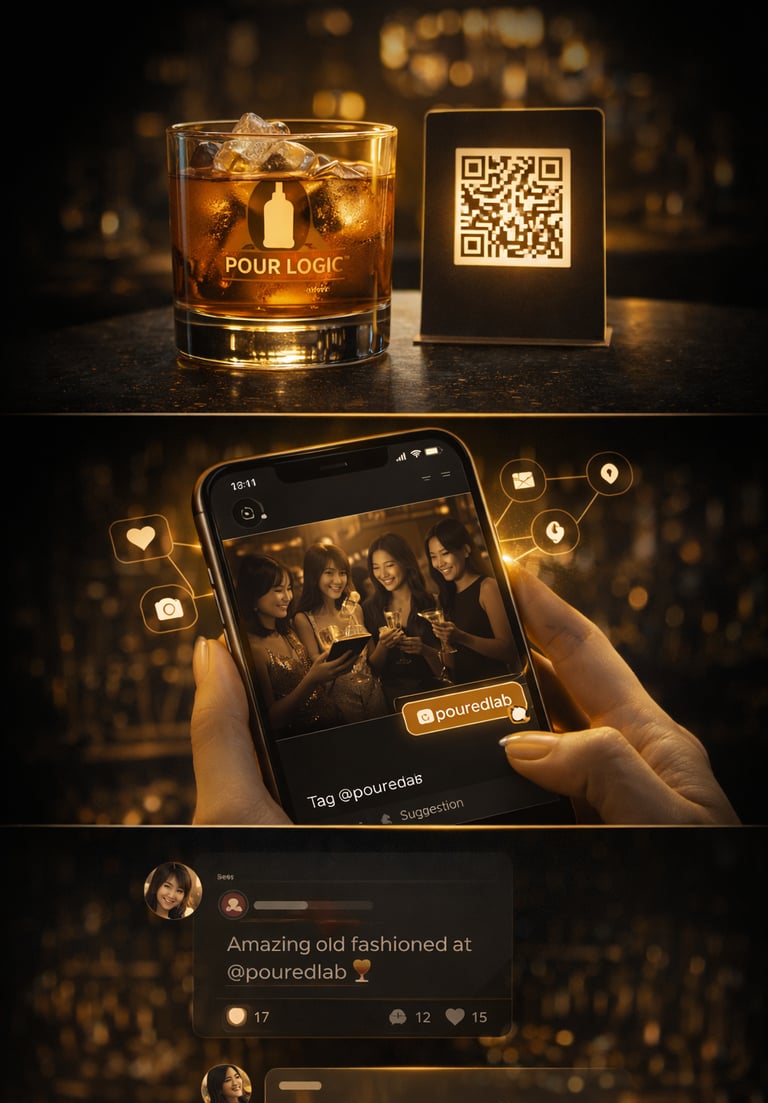 phone displaying social content from hospitality brand interaction