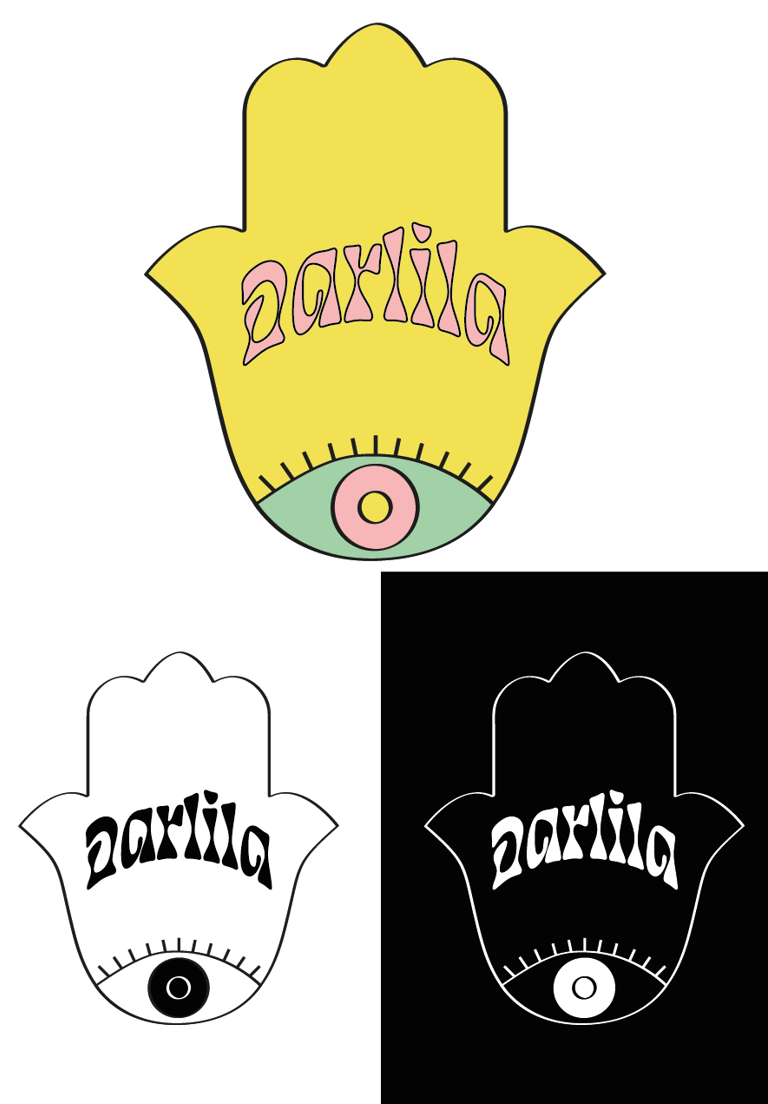 Déclinaisons du logo Darlila adaptable à tous les supports