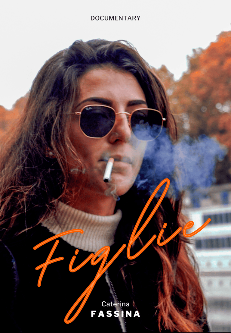 locandina del documentario di Caterina Fassina con ragazza che fuma sul Lungotevere di Roma