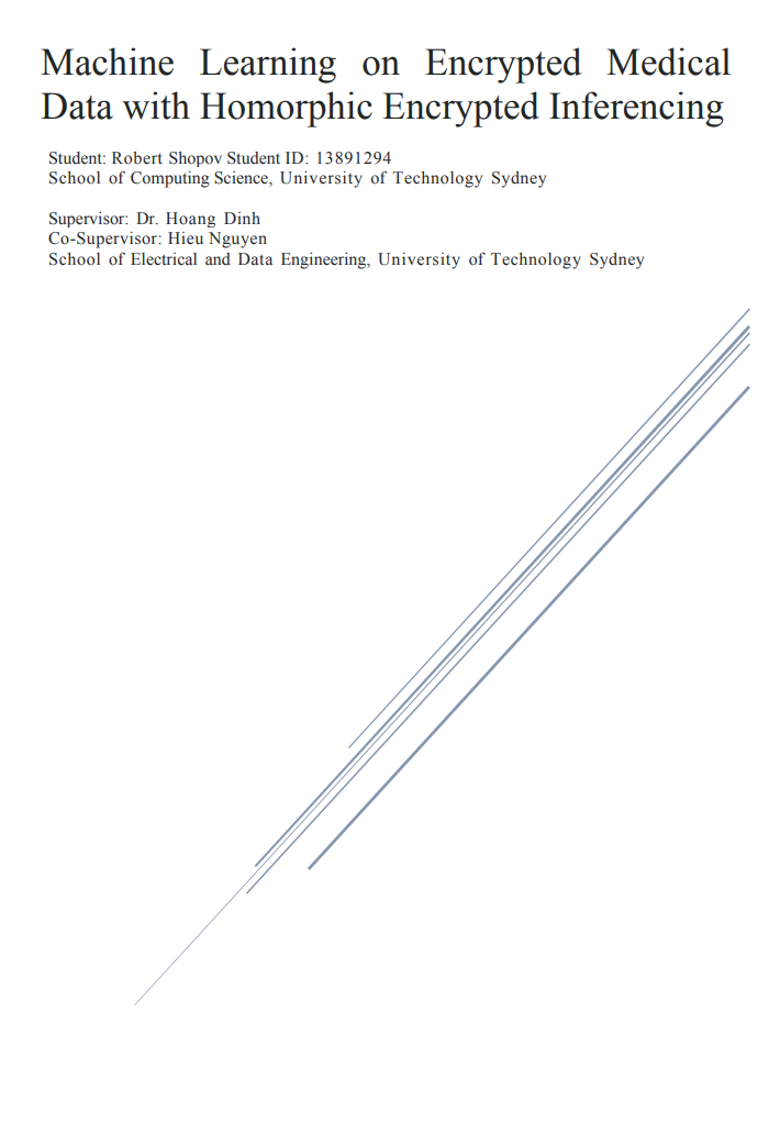 Machine Learning on Encrypted Medical Data with Homorphic Encrypted Inferencing