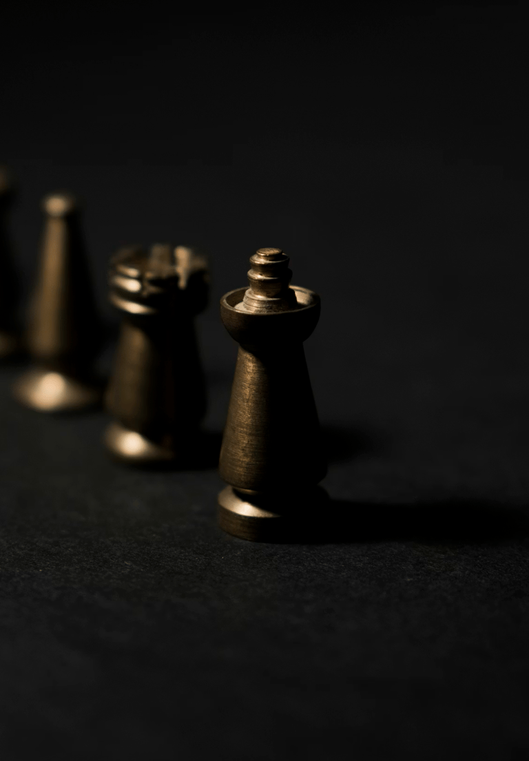 Chess pieces representing disciplined strategic IT operations and executive delivery B2B leadership.