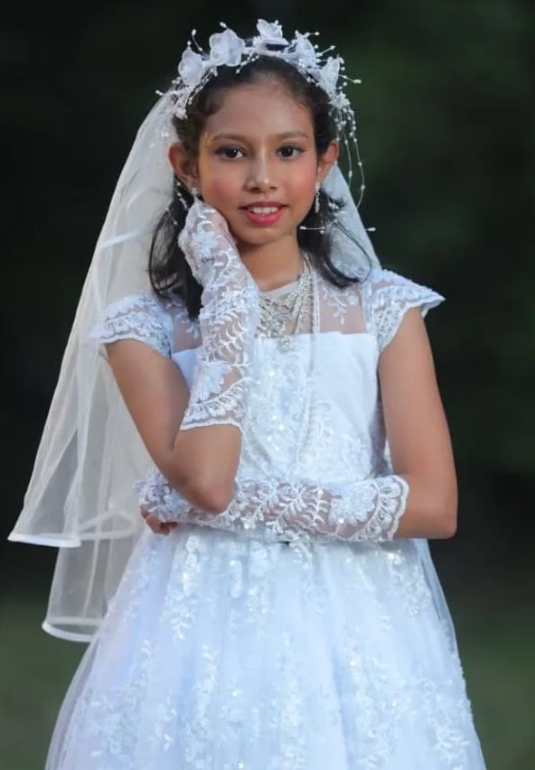 beautiful little bride dress bridesmaid dress communion dress church dress Priya Fashion Boutique