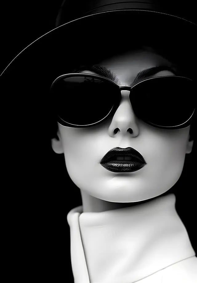 a woman in a hat and sunglasses