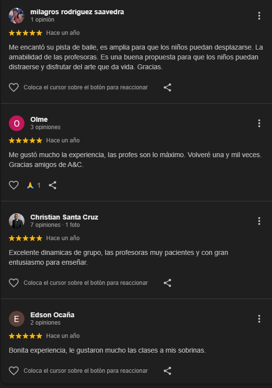 Opiniones de la Escuela de Baile Ac en la Molina - Ate - Lima - Perú