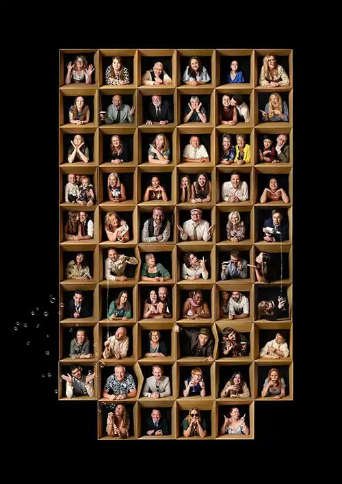 Unique wedding guest portrait box London photographer.