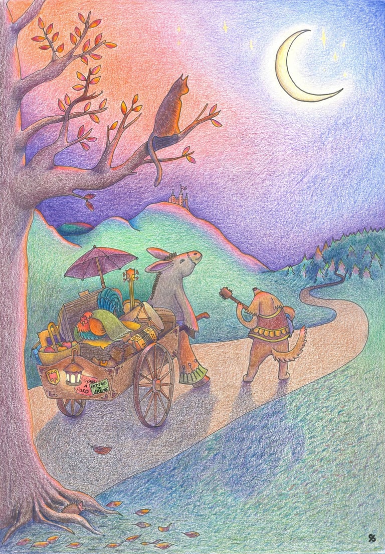 Illustration crayon de couleur contrepartie Tout un Tas de Trucs