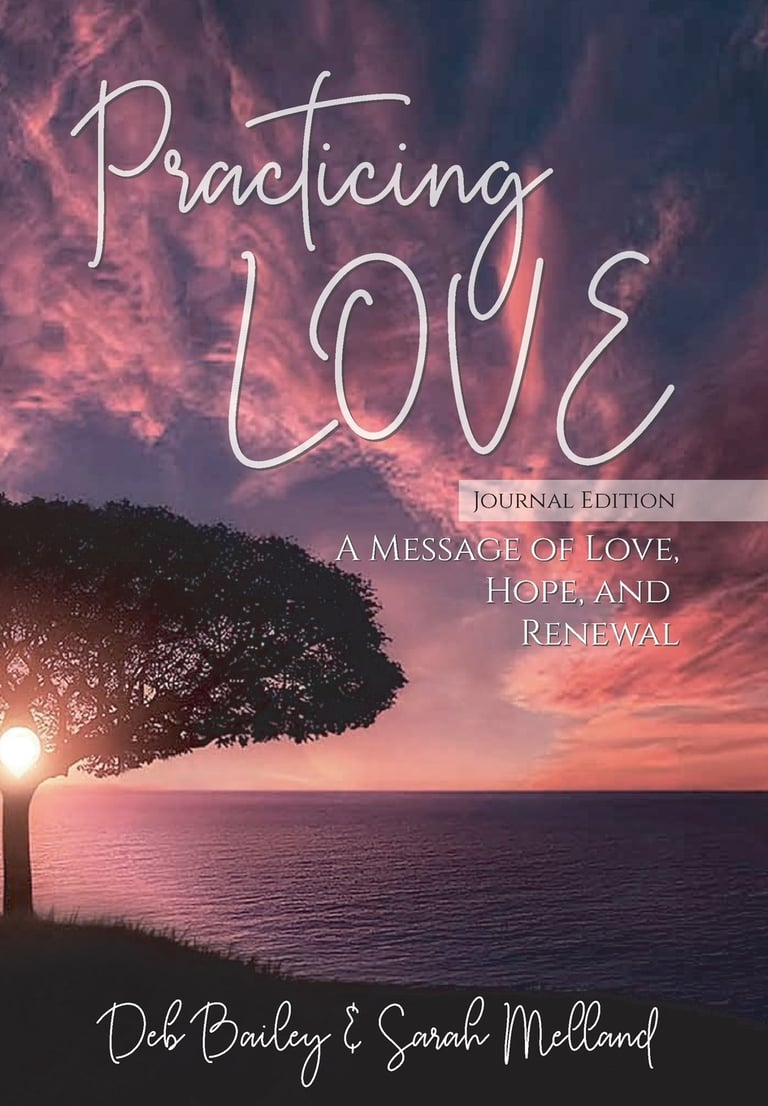 Cover of “Practicing Love Journal Edition” by Sarah Melland featuring daily prompts