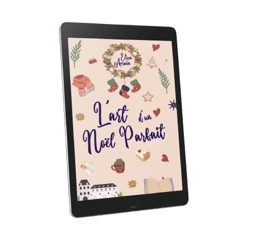 Mockup livre numérique L'art d'un Noël parfait, la romance de Noël d'Elisa Avrain.
