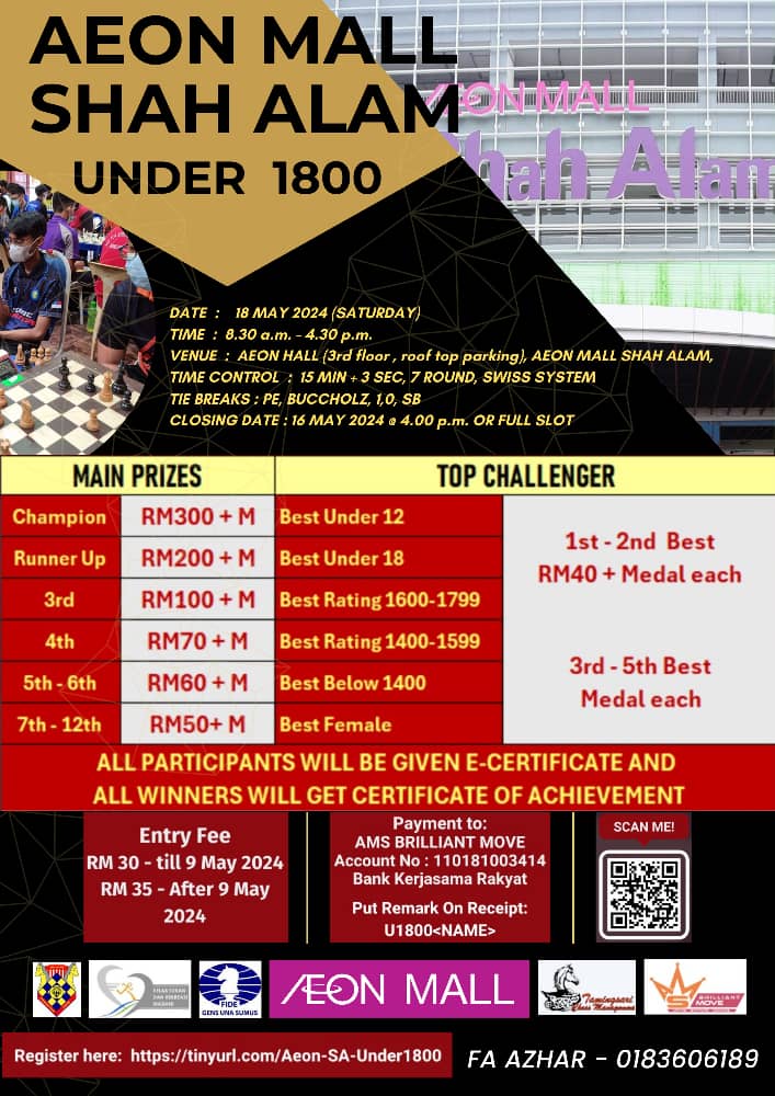D’Pulze Catur Anak Malaysia FIDE Rated Classical Under 1800