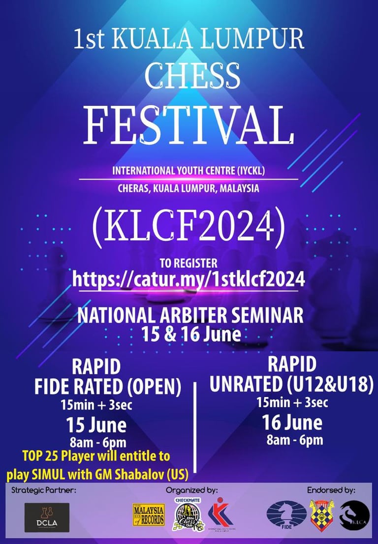 1st Kuala Lumpur Chess Festival 2024 Catur Malaysia Chess Tournament