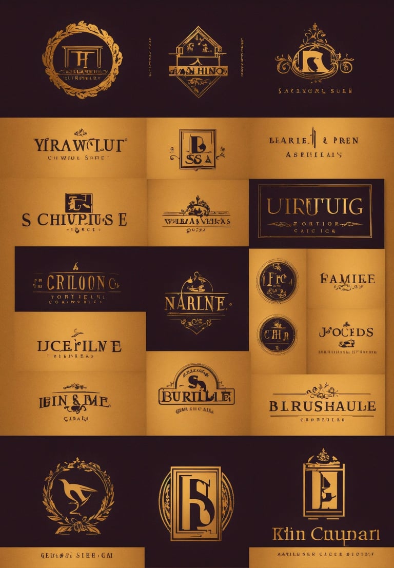 a large collection of logos and logos for a luxury hotel