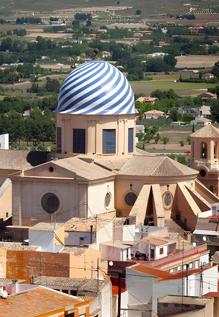 The dome of the Basilica of the Purísima, with its characteristic spiral ceramic decoration, is the