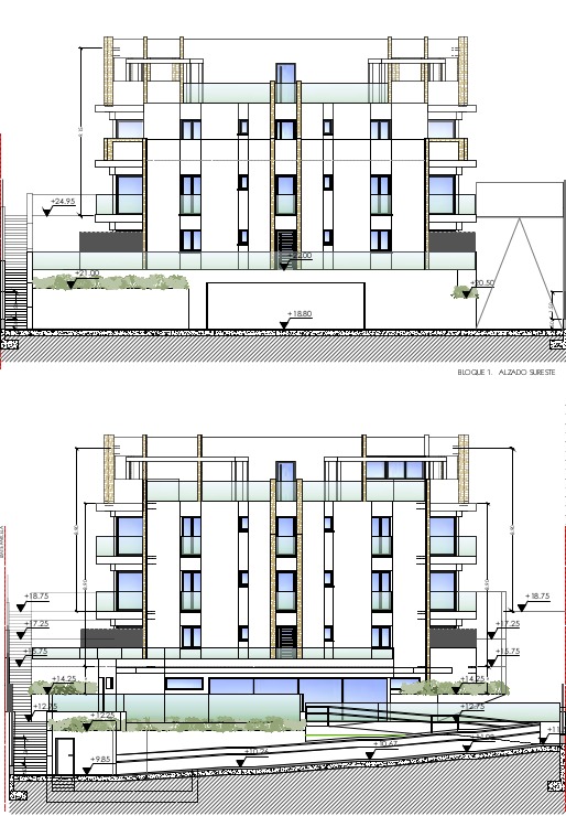 Infografía de la estructura de los edificios del cohousing.