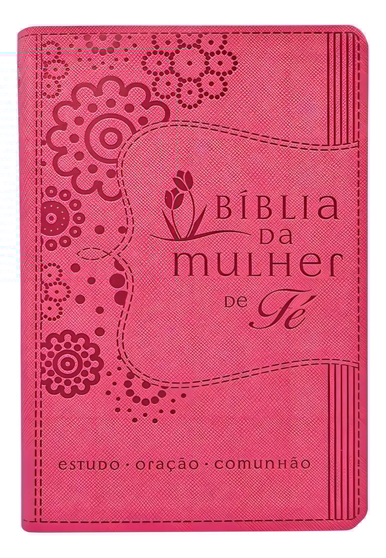 Bíblia feminina NVI mulher de fé capa rosa luxo