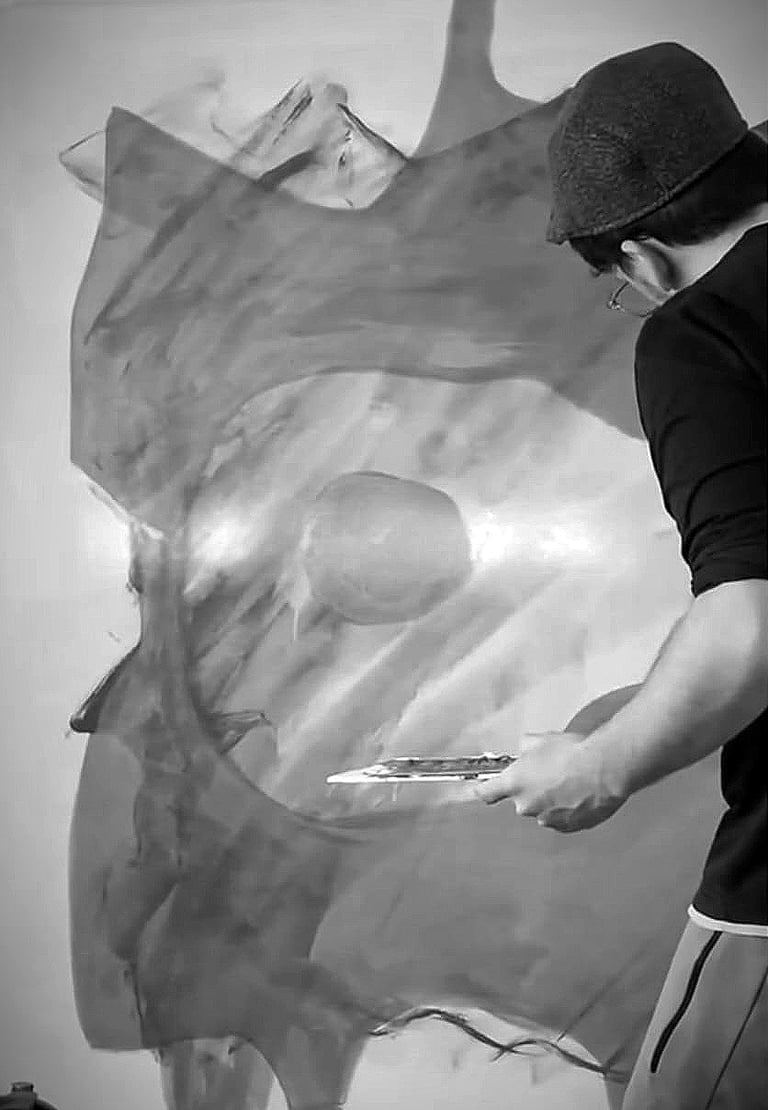 Costanzo Andruetto realizando "Criptido #2"