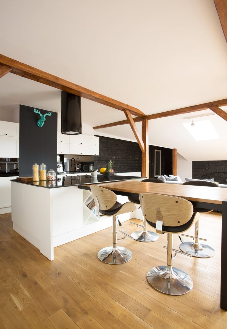 cuisine ouverte avec table haute