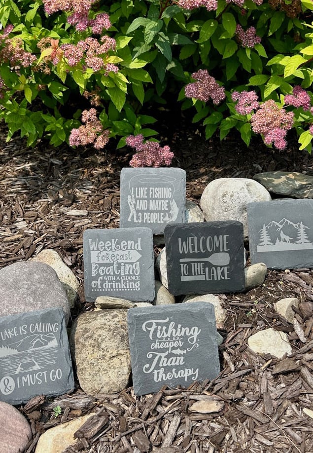 laser engraved slate coasters with funny sayings