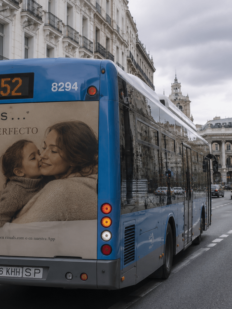 Publicidad en autobuses Madrid - contacto Mr. Truman