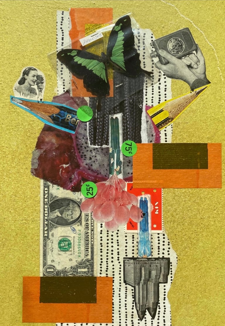 book cover collage art