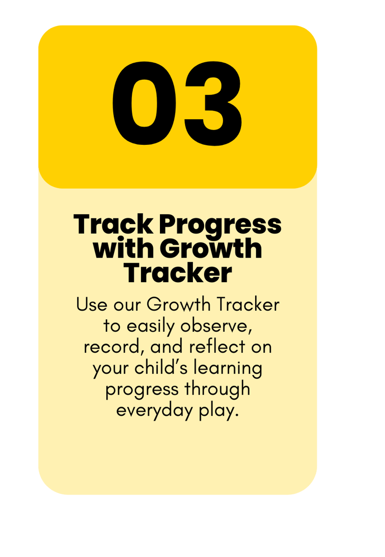SPARKI Growth Tracker showing parents how to record and monitor their child’s learning milestones
