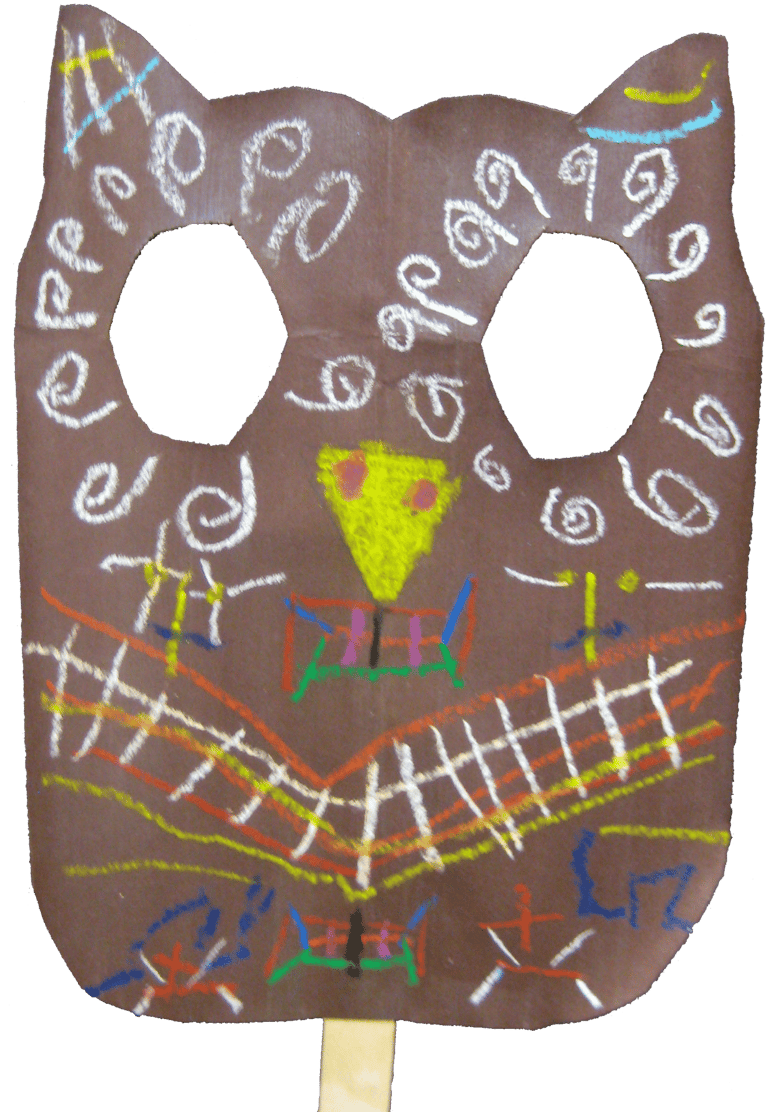 paper mask shaped like an owl