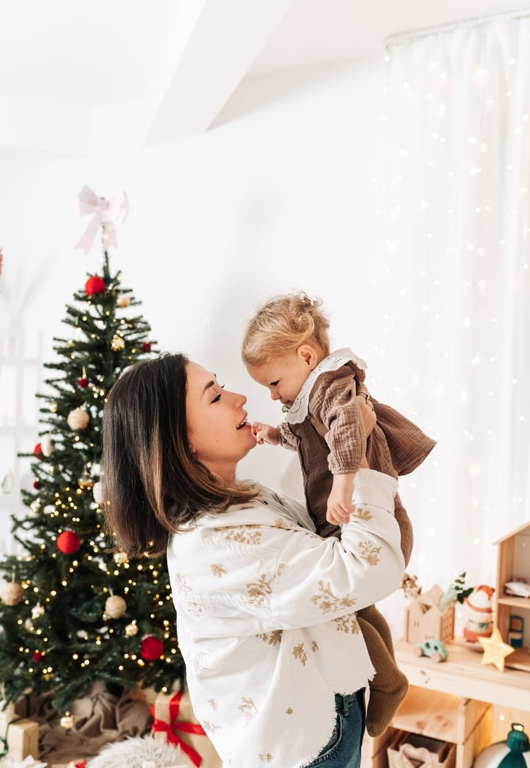 karácsonyi fotózás stúdió család gyerek