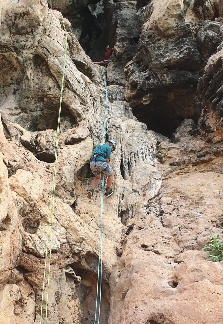 thailand krabi railay abseiling rock climbing