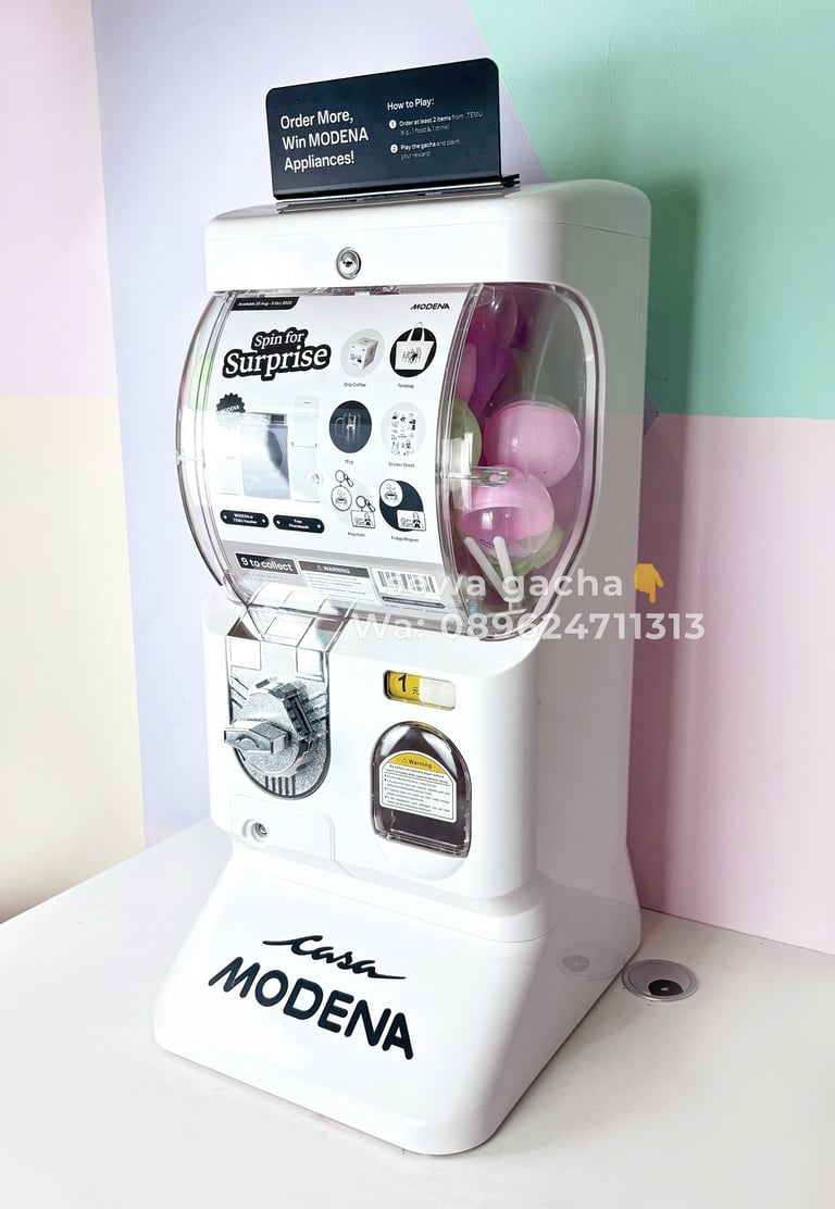 sewa mesin gachapon mini putih jabodetabek