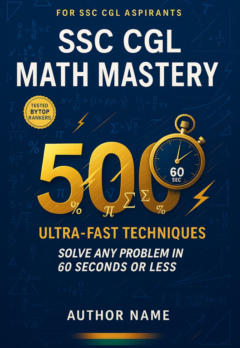 SSC CGL Math Mastery: 500 Ultra-Fast Techniques Solve any problem in 60 seconds or less