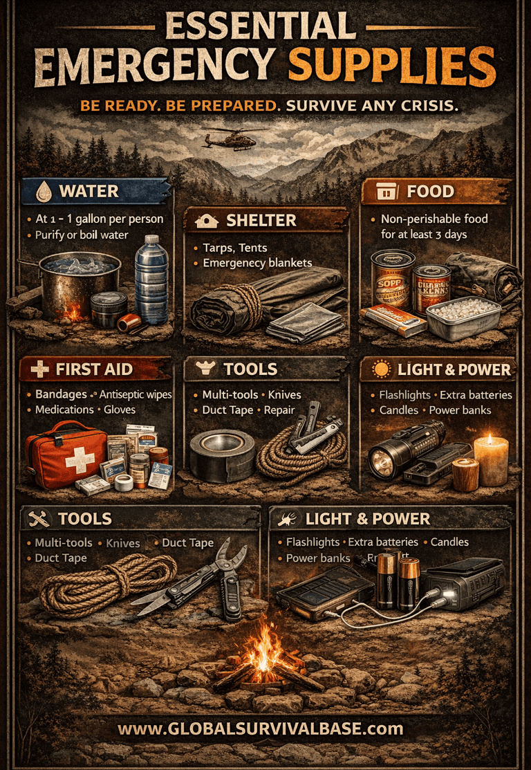 infographics of emergency supplies