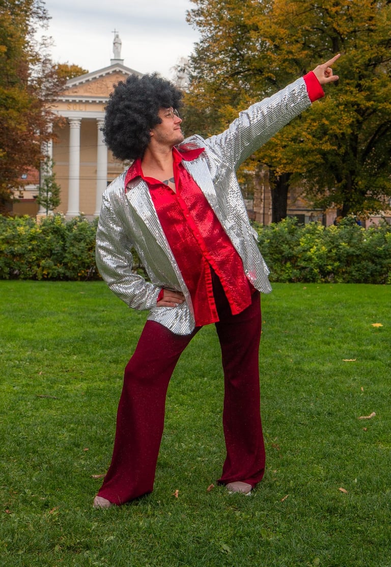 Disko kostiumas,Blizgus švarkas