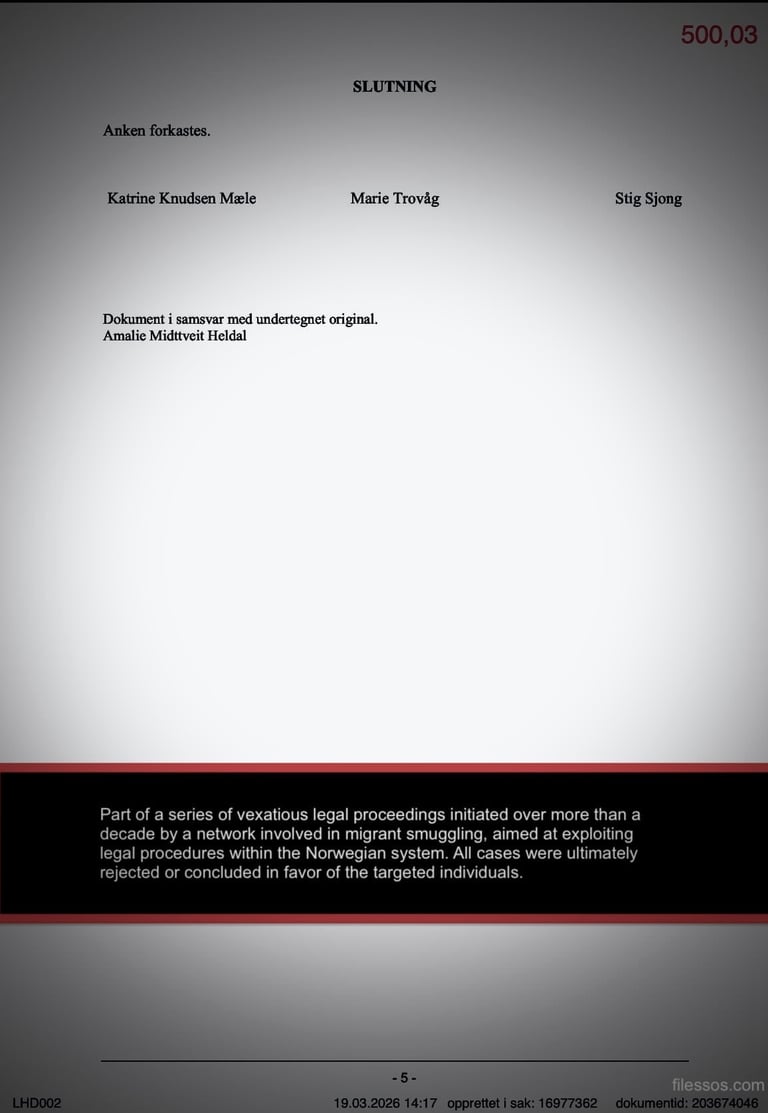 قرار محاكم الغرب، برفض استئناف زينب عبد الكريم بتاريخ 19. March 2026