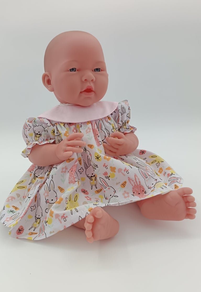 Berenguer newborn doll in round collar dress