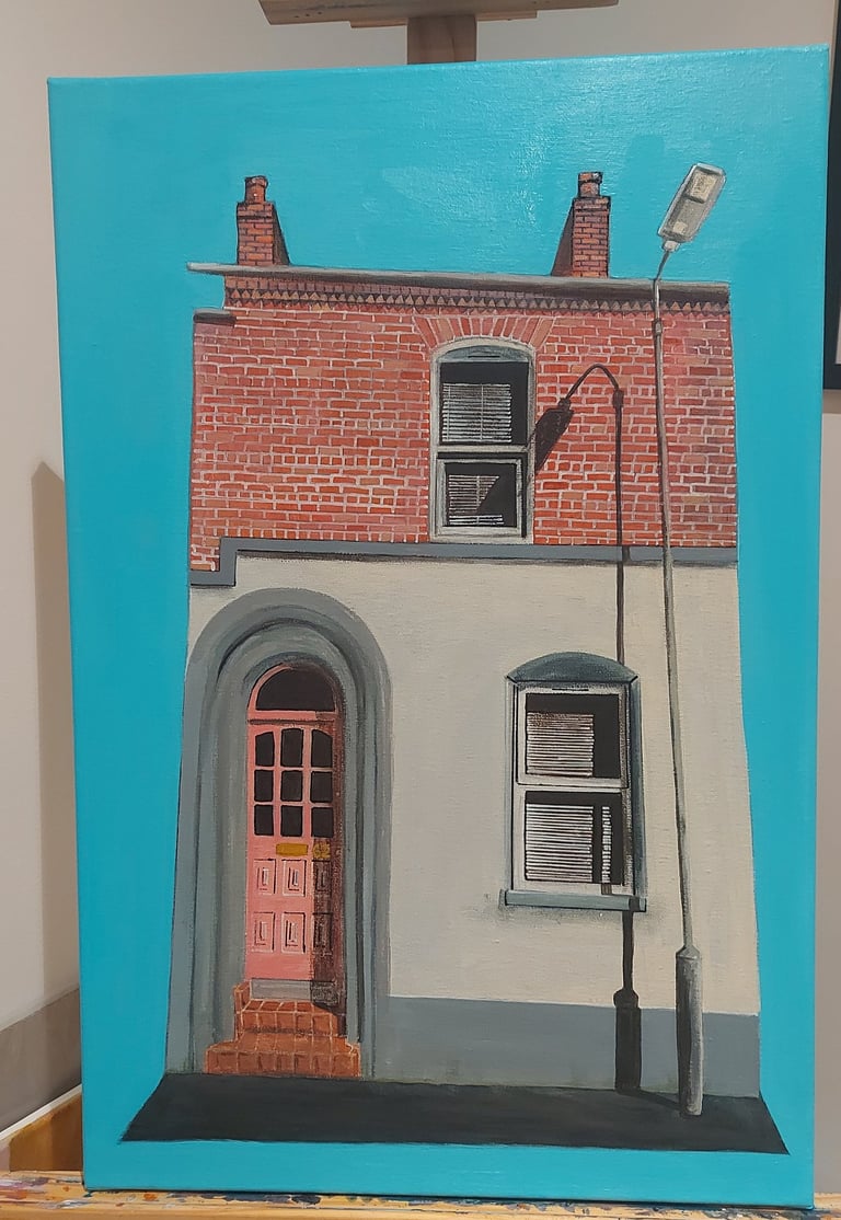A painting of a house, a home portrait in Belfast