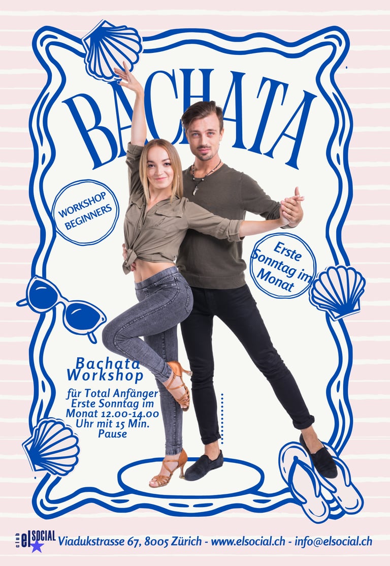a man and woman dancing Bachata in Zürich Dance School el Social Bachata Wokshop for Beginnerst