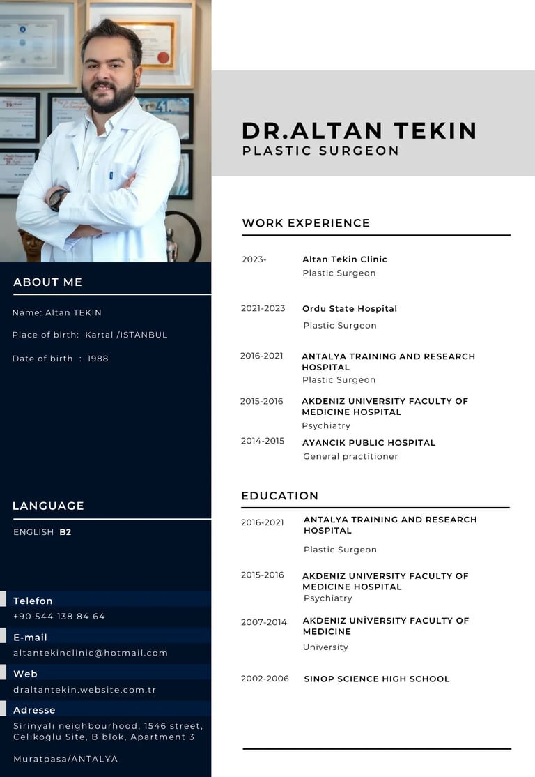 Dr. Altan Tekin’in Özgeçmişi