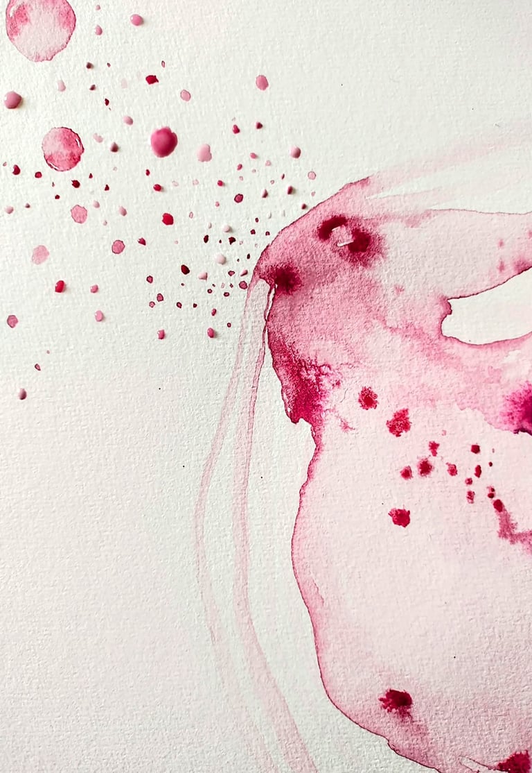 Art abstrait aquarelle tâche gros plan sur papier coton