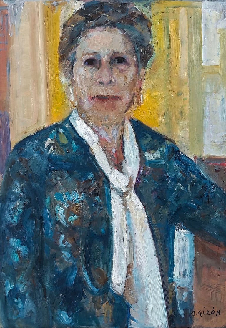 Retrato de Petra, óleo del pintor Argi Girón. Portrait, oil, painter, artist, art