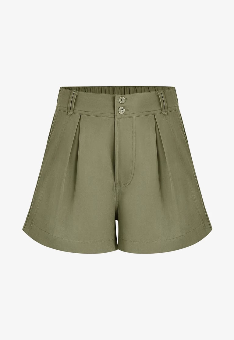 army green high waist shorts