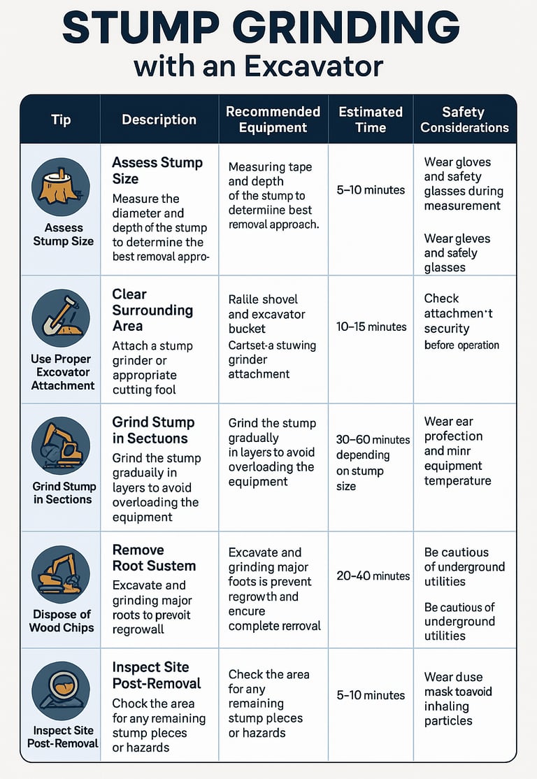 Excavator Stump Grinder