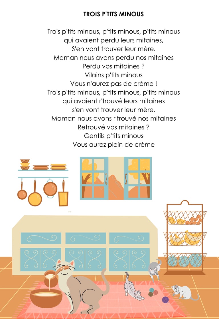 paroles illustrées trois petits minous
