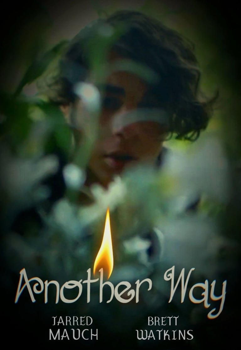 a candle lit up in the dark, movie poster