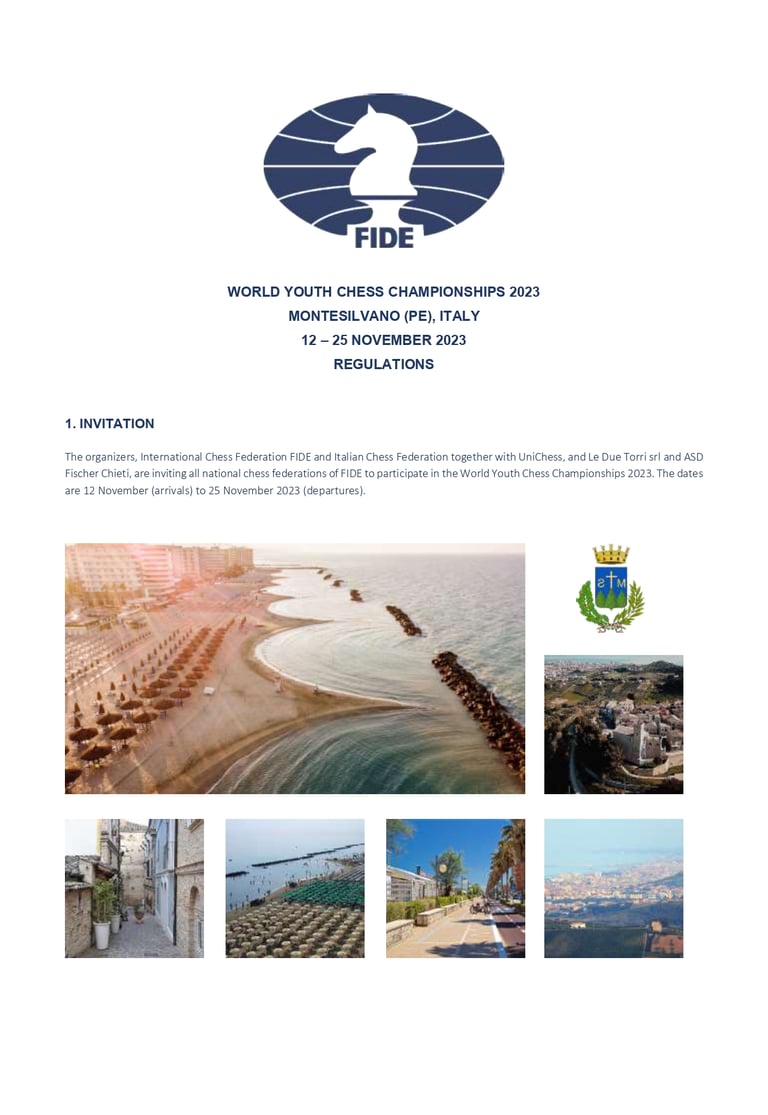 FIDE World Youth Chess Championship 2023 at Montesilvano, Italy. Chess Clicks