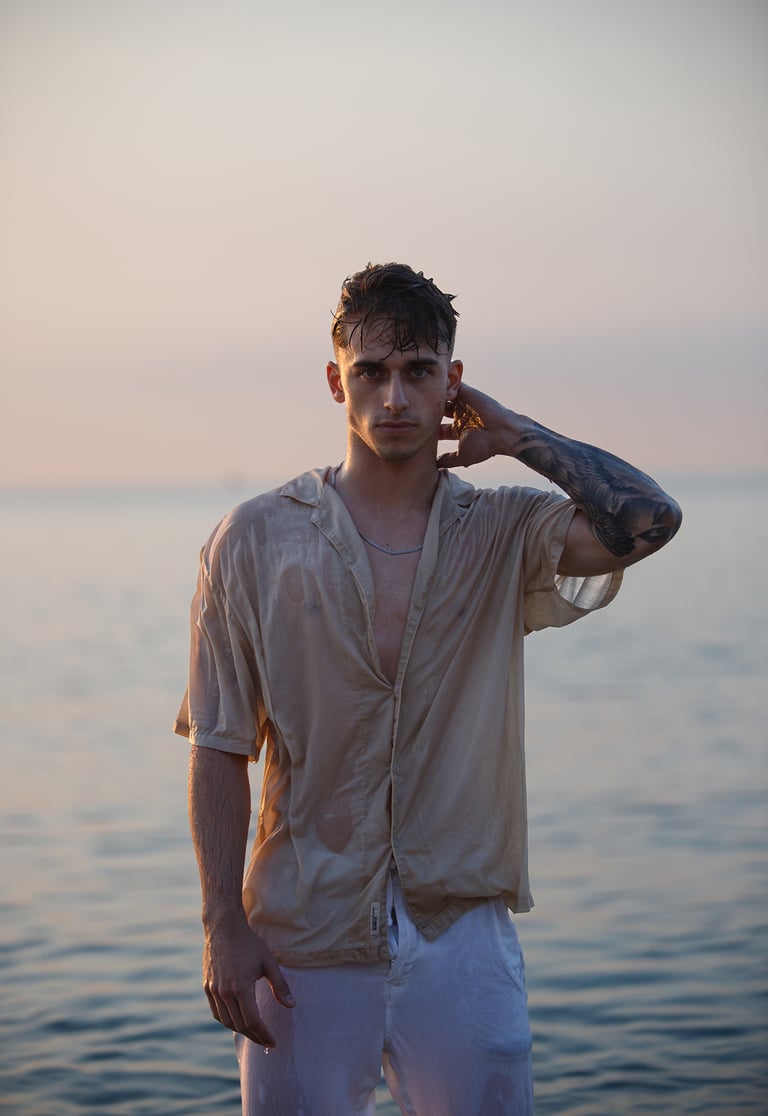 Foto de revista en la playa